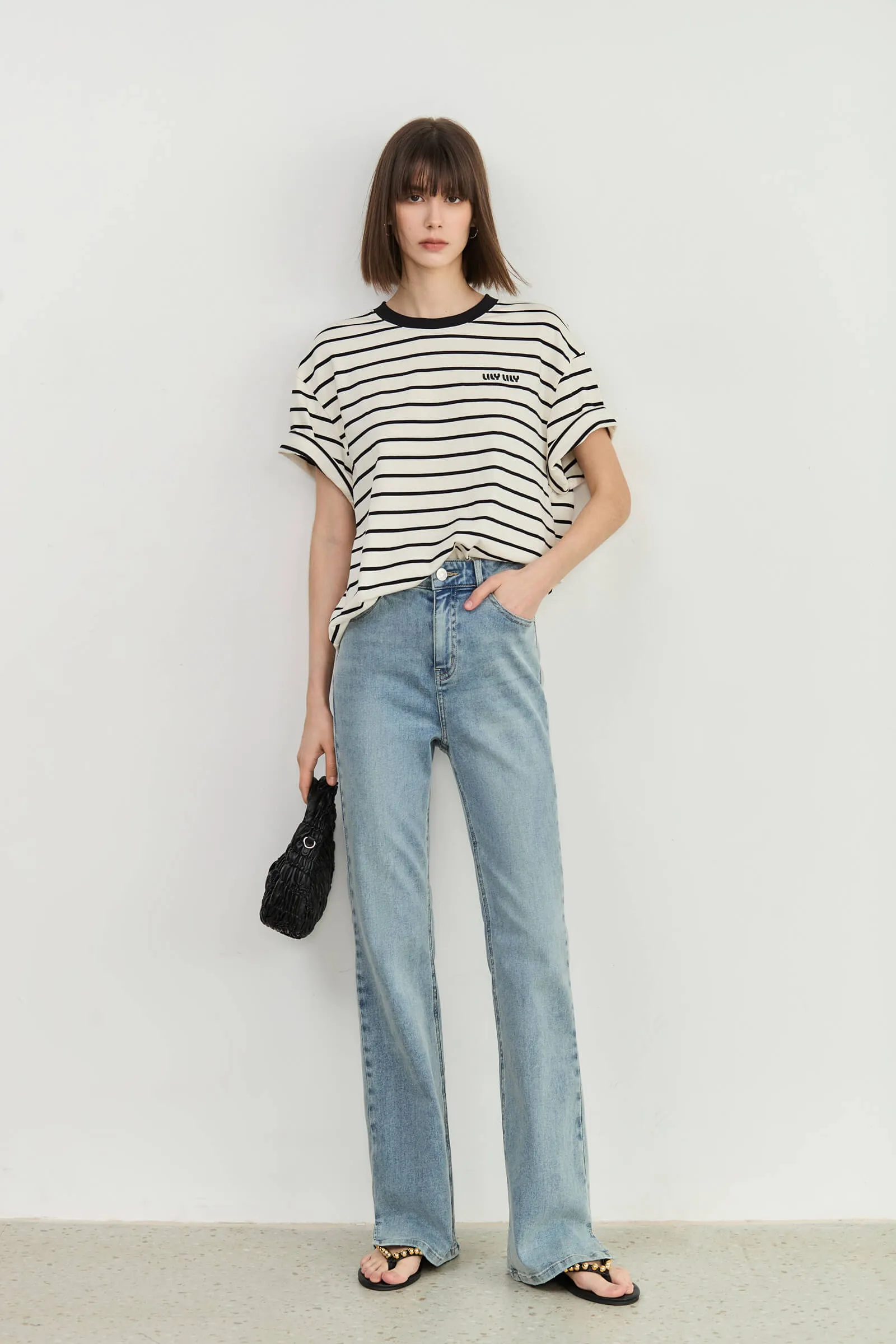 LILY Front Split Bootcut Jeans