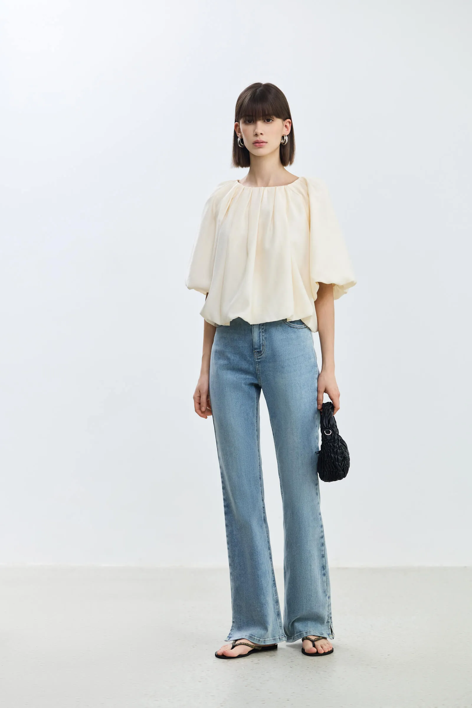 LILY Front Split Bootcut Jeans