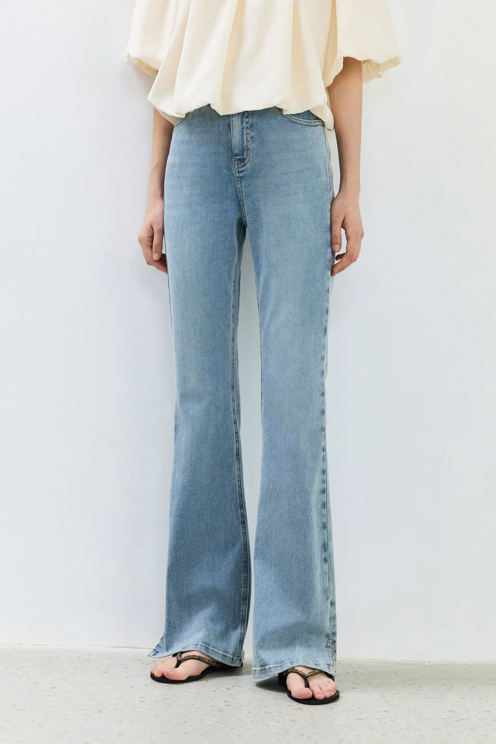 LILY Front Split Bootcut Jeans