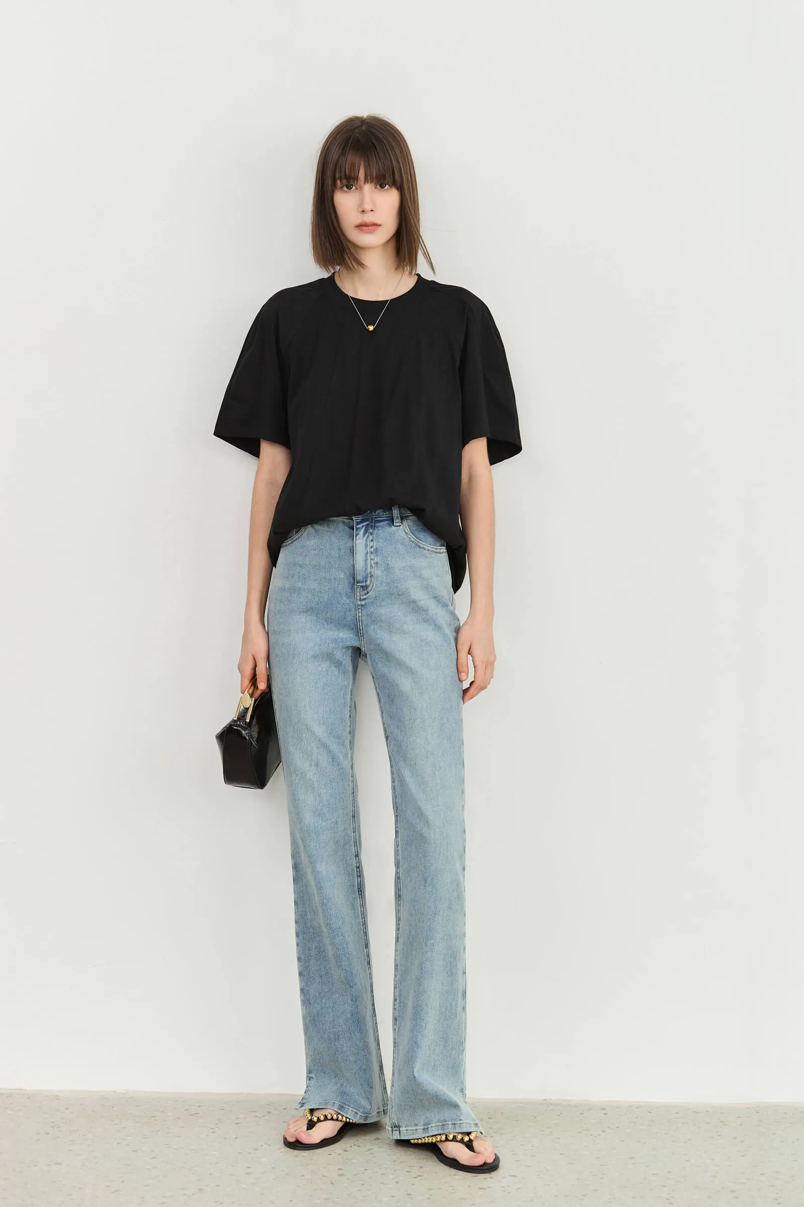 LILY Front Split Bootcut Jeans