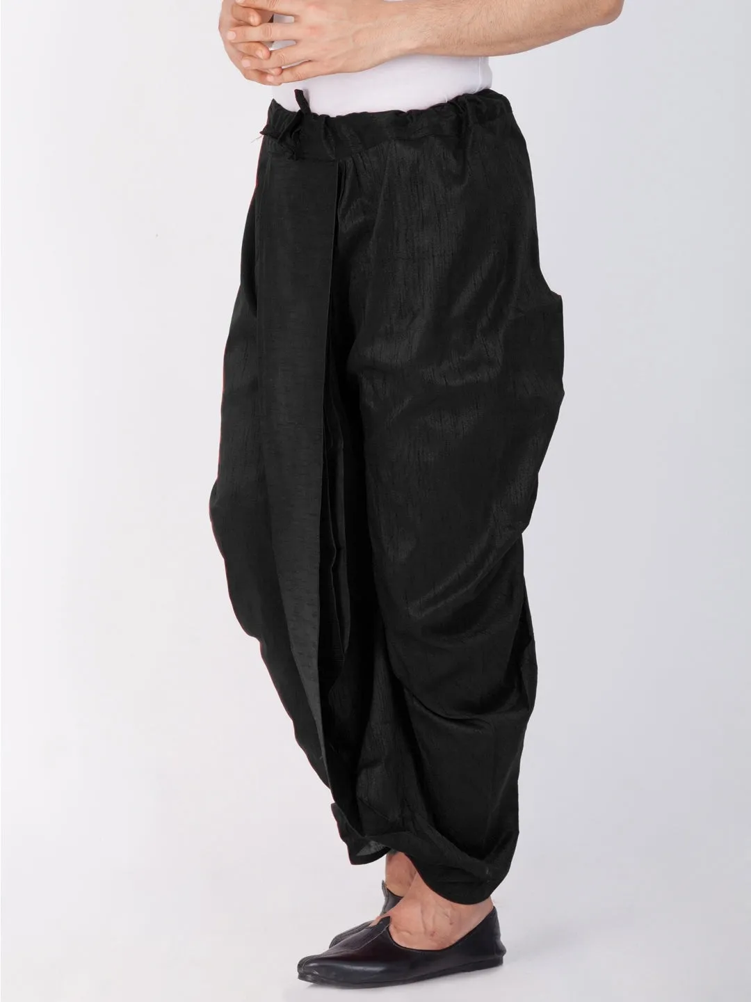 Men's Black Cotton Silk Dhoti