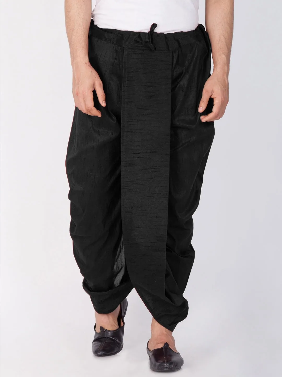 Men's Black Cotton Silk Dhoti