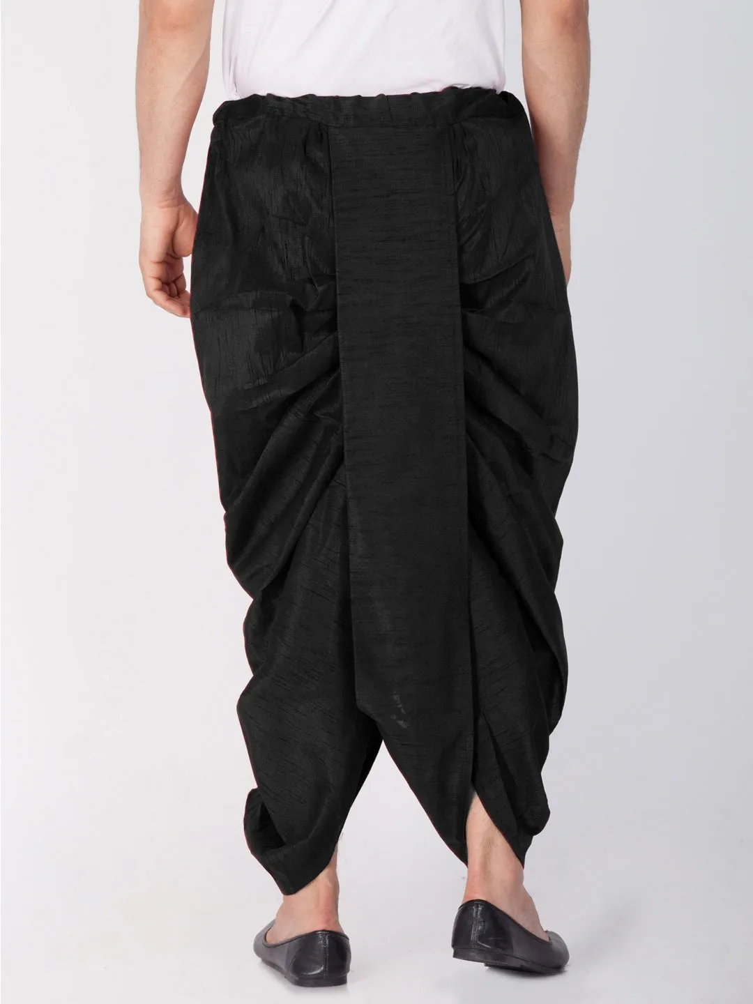 Men's Black Cotton Silk Dhoti