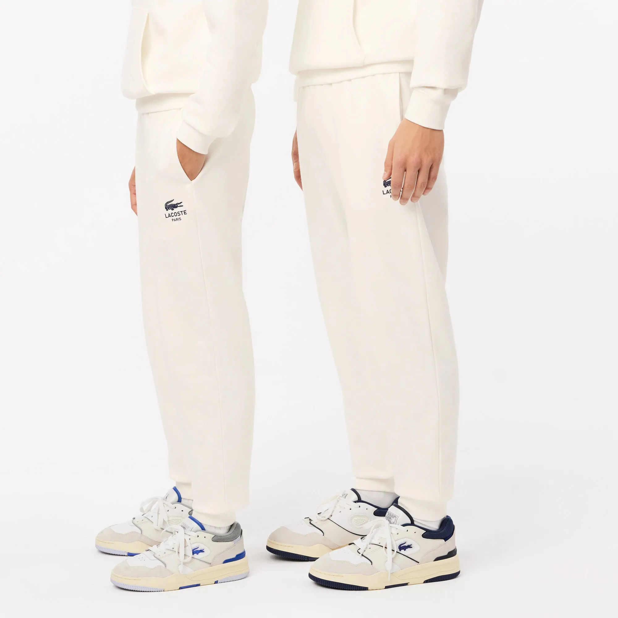 Men's Lacoste Tapered Leg Fleece Trackpants - White