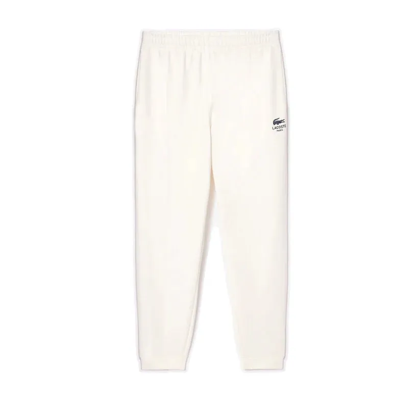 Men's Lacoste Tapered Leg Fleece Trackpants - White
