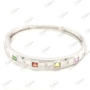 Multi Sapphire Diamond Bangle