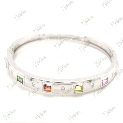 Multi Sapphire Diamond Bangle