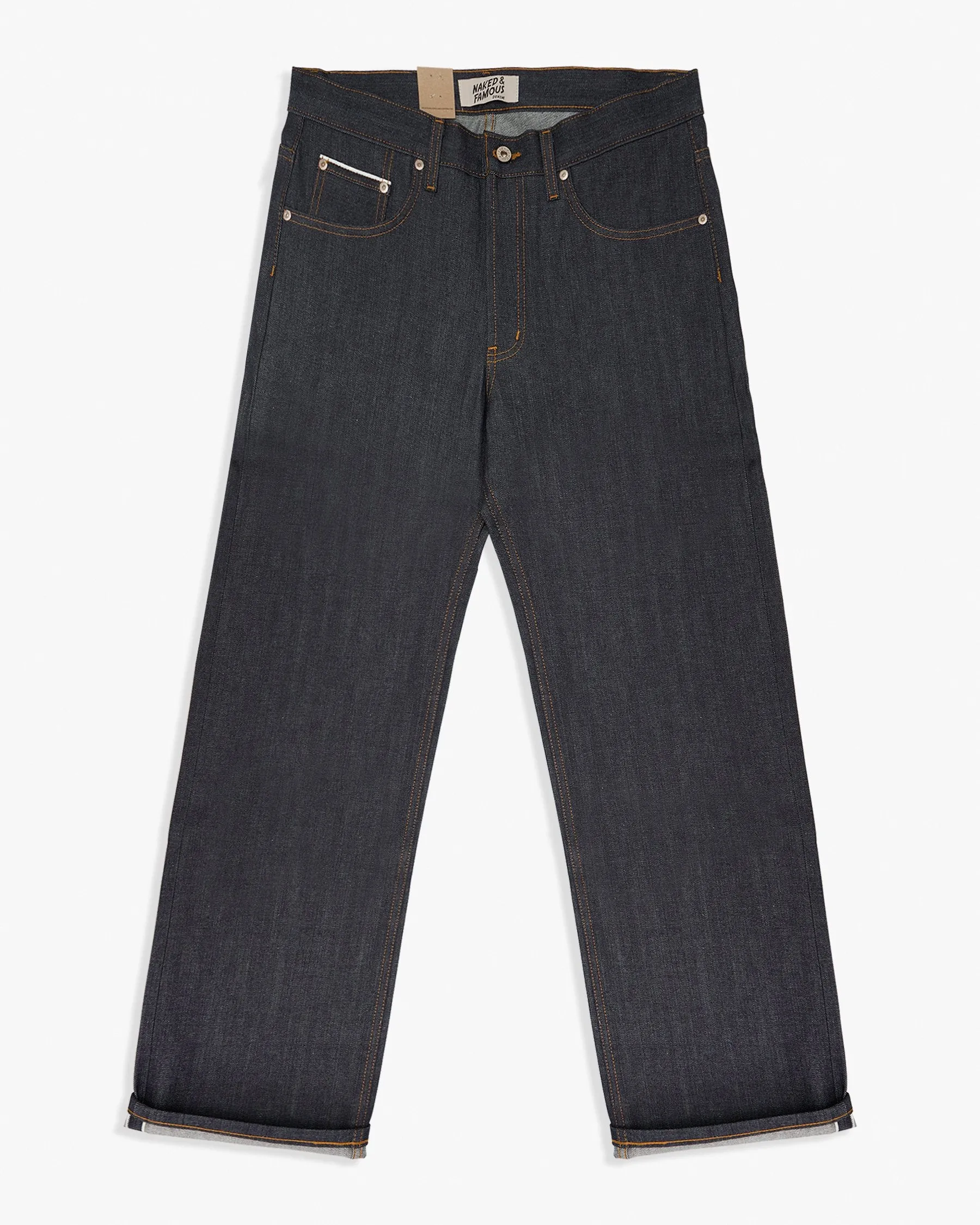 Naked & Famous Strong Guy Relaxed Straight Mens Jeans - Left Hand Twill Selvedge / Indigo
