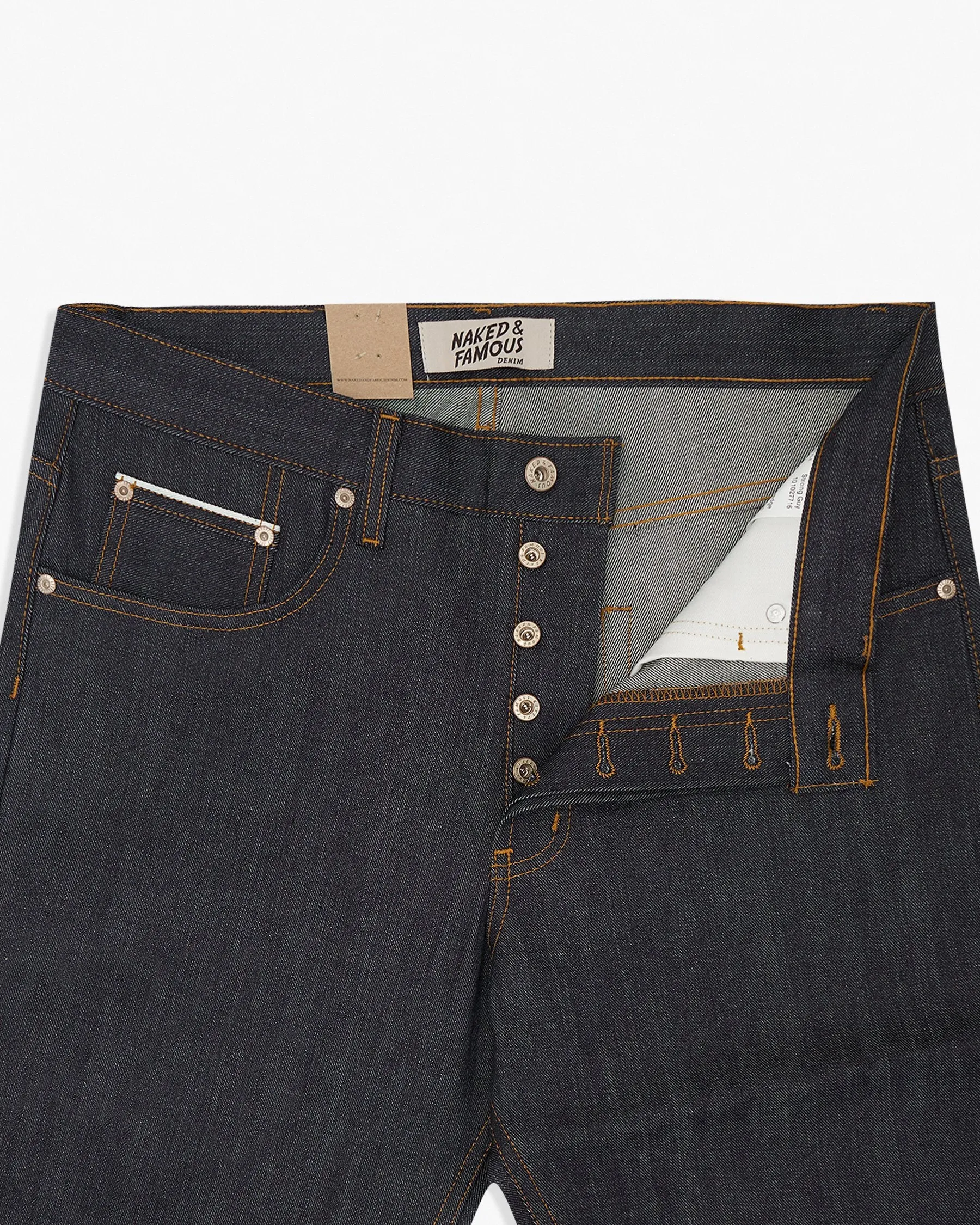 Naked & Famous Strong Guy Relaxed Straight Mens Jeans - Left Hand Twill Selvedge / Indigo