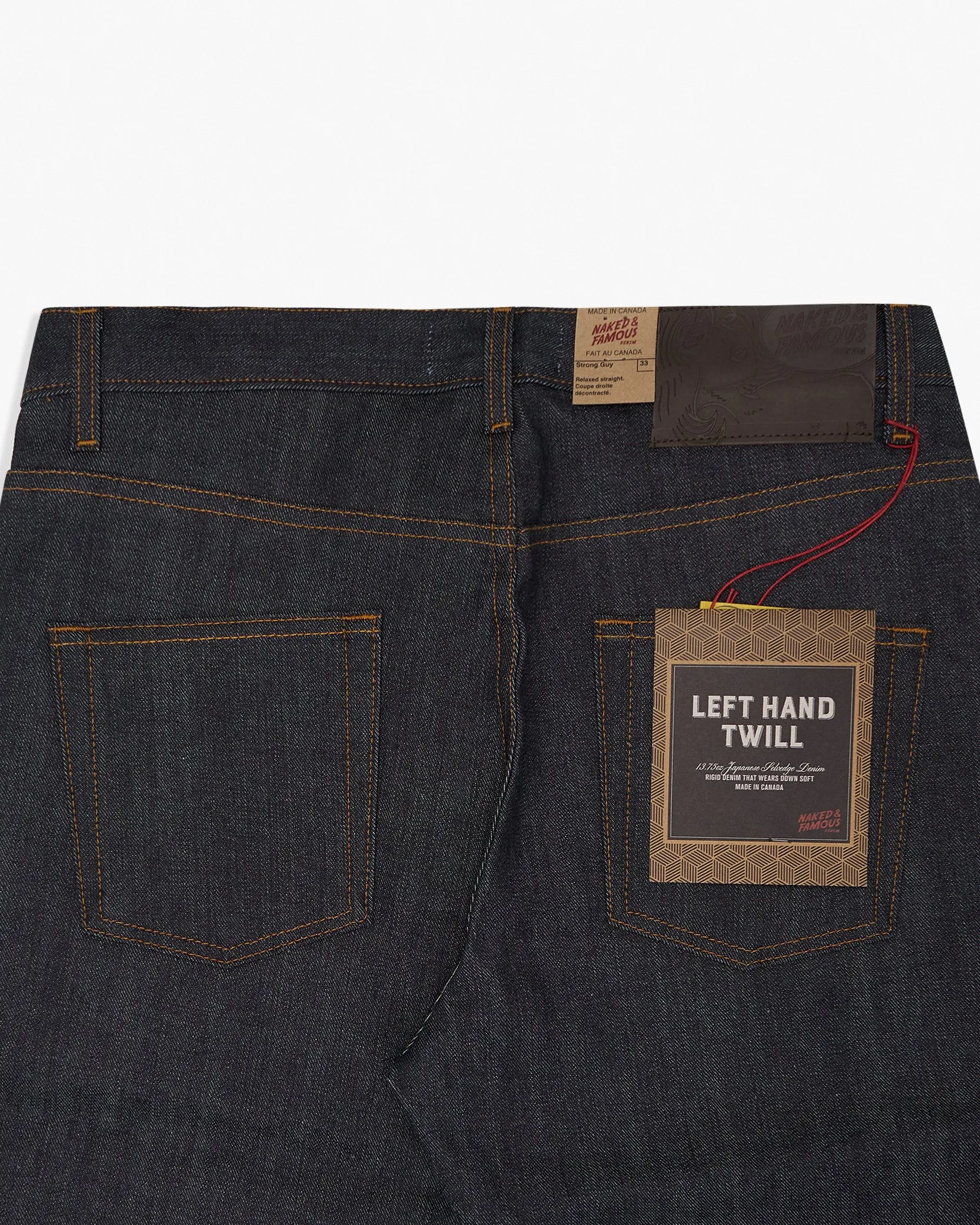 Naked & Famous Strong Guy Relaxed Straight Mens Jeans - Left Hand Twill Selvedge / Indigo