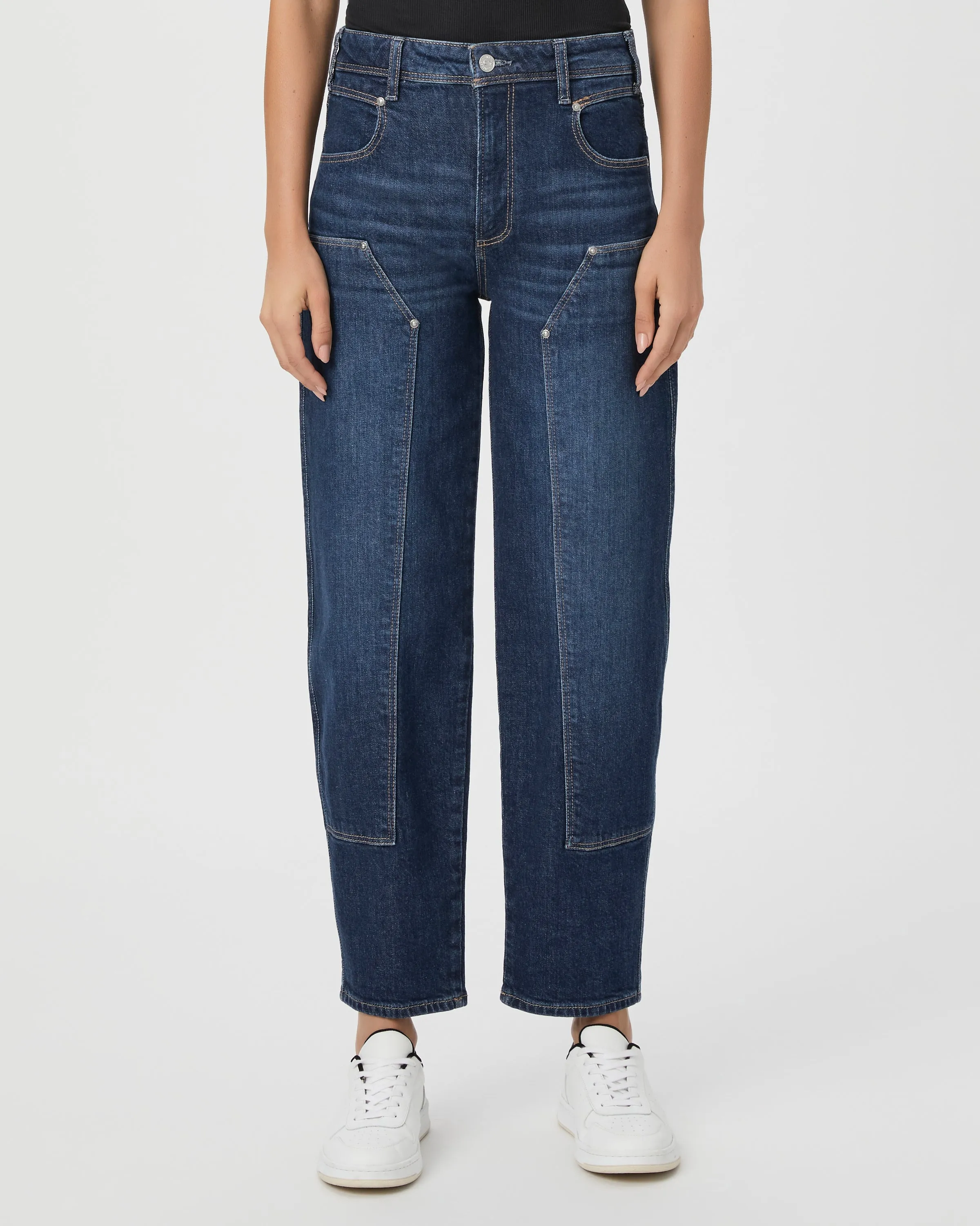 Paige Alexis Workwear Barrel Jeans in Gracie Lou