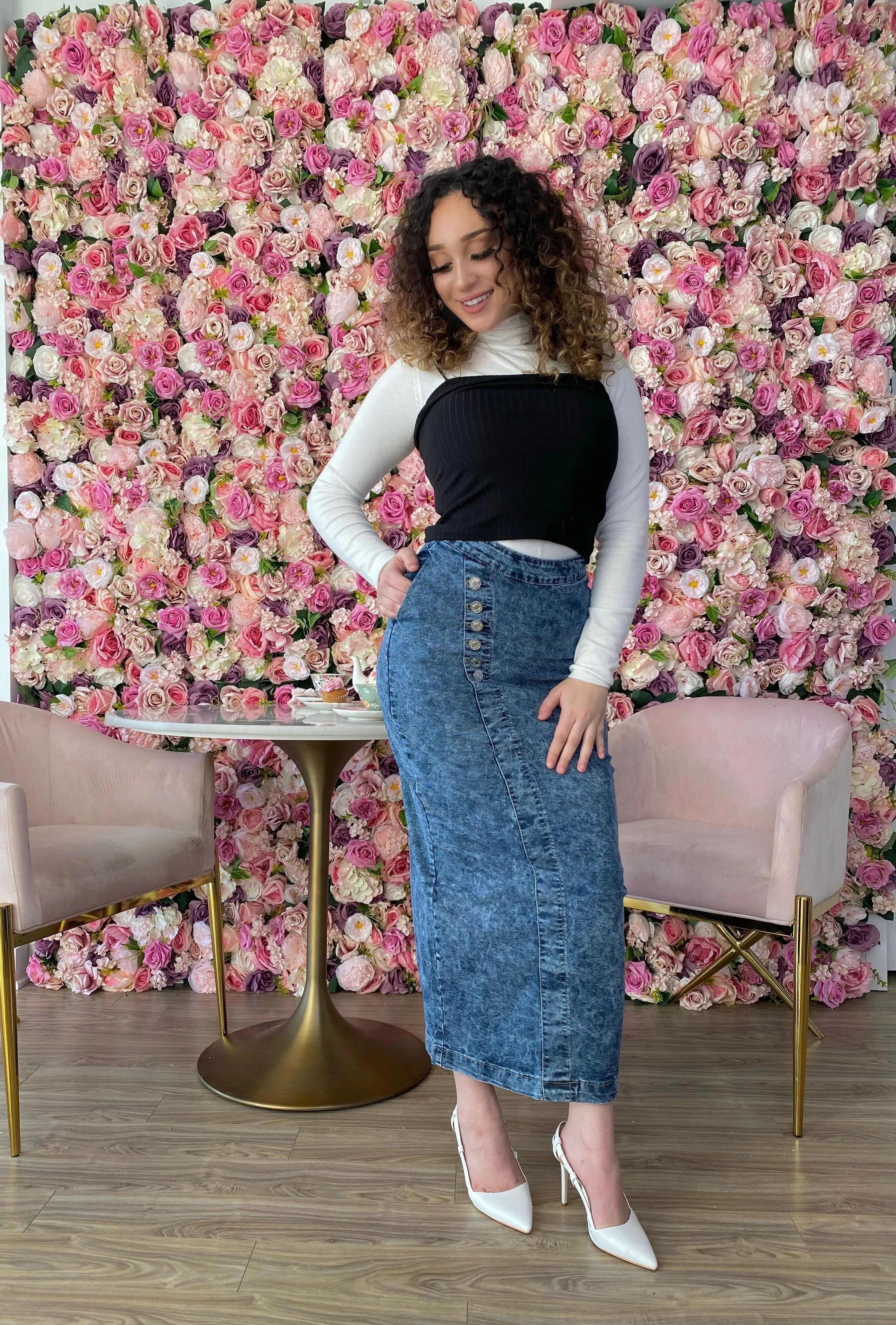 Retro Denim Maxi