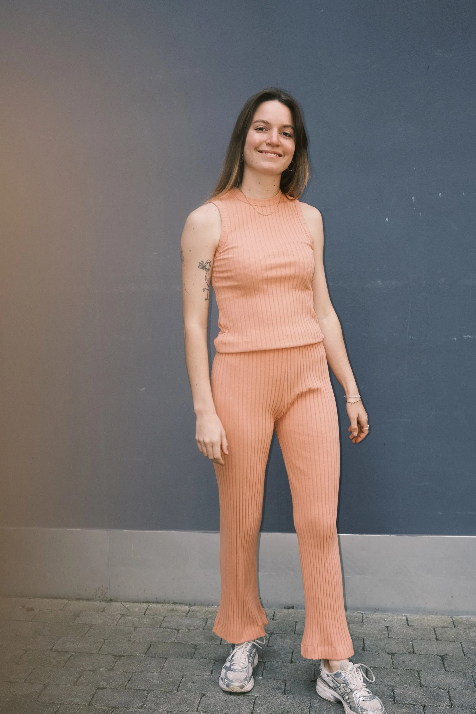 ribbed cotton tank top - melon