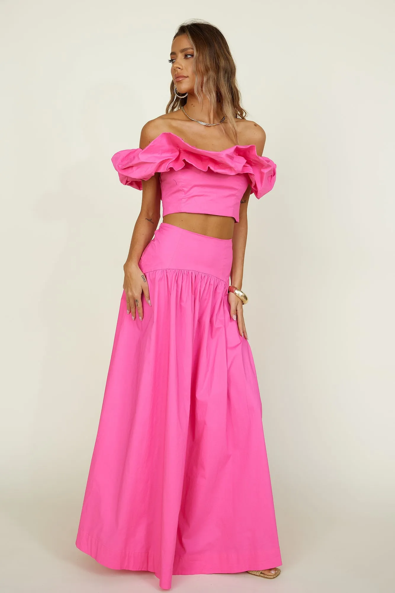 SEVEN WONDERS Savannah Maxi Skirt Fuchsia