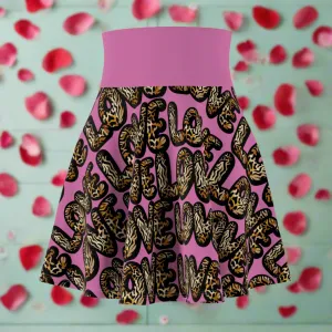 Skater Skirt: Leopard Love Print