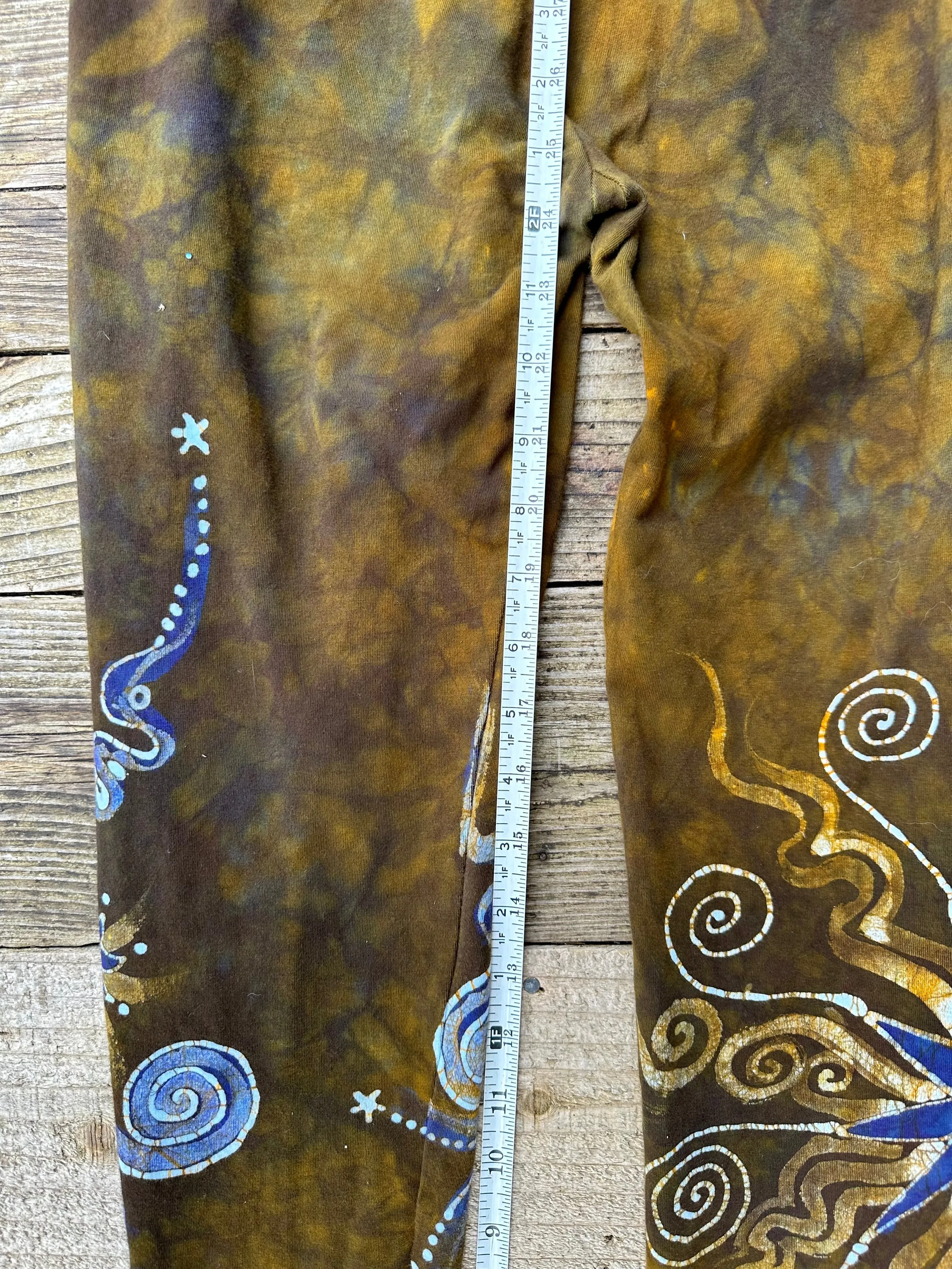 Sun Gold and Deep Purple Sun Batik Leggings - Size Small ONLY