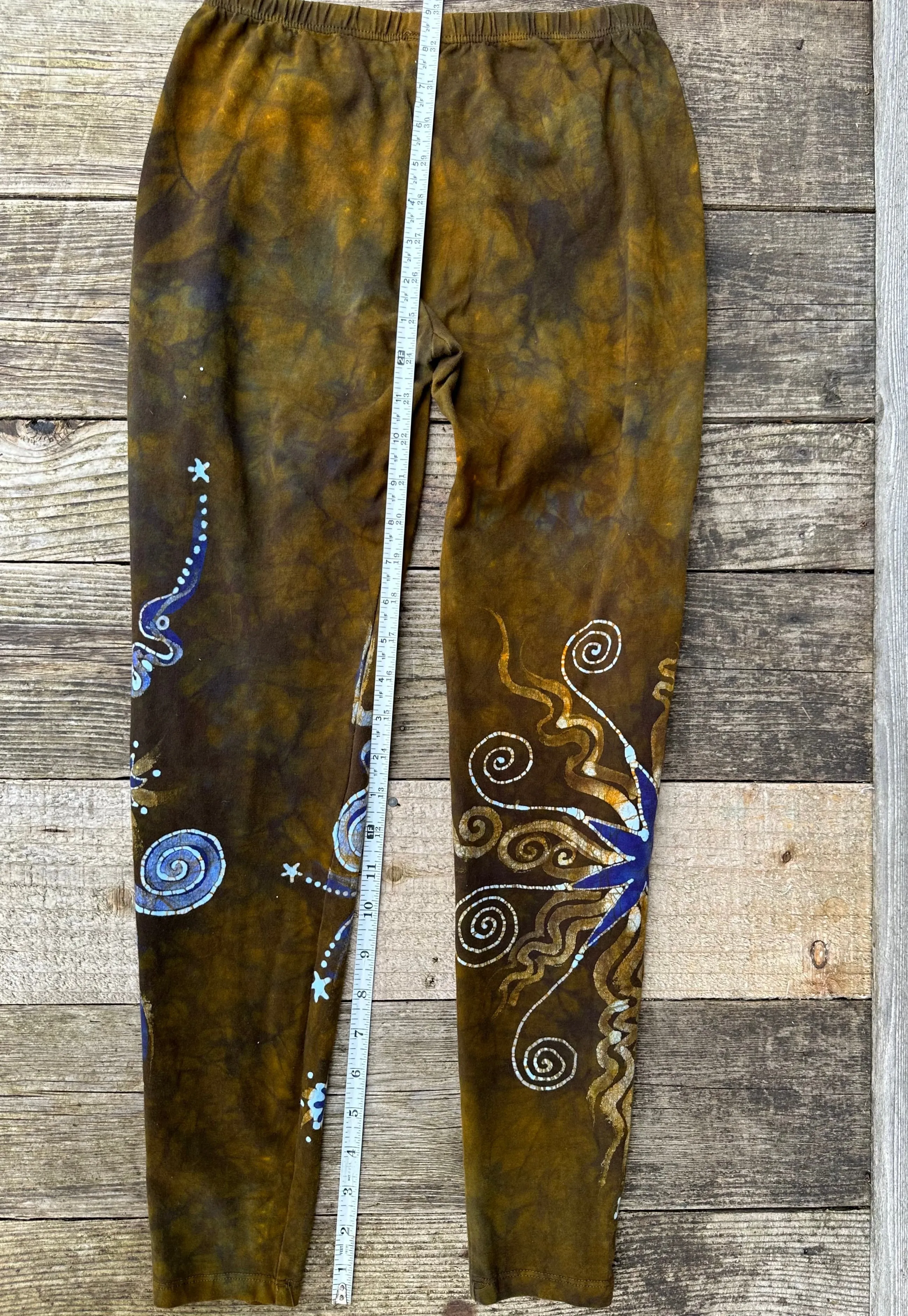 Sun Gold and Deep Purple Sun Batik Leggings - Size Small ONLY