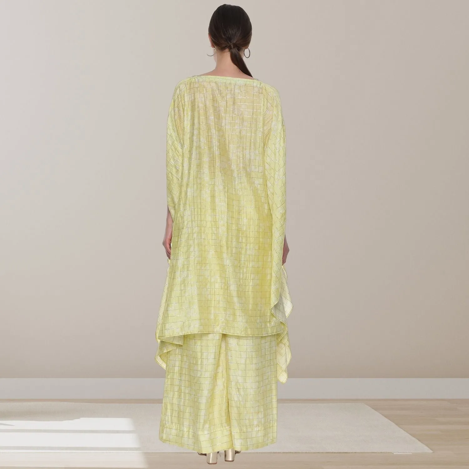 Sunehri Kurta Pallazo Set | Kaftan Style | Sophisticated | Festive Wear | Pastel Yellow