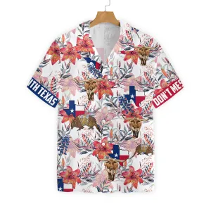 Texas Hawaiian Shirt Bluebonnet Longhorn, Hawaiian shirts for men, Women