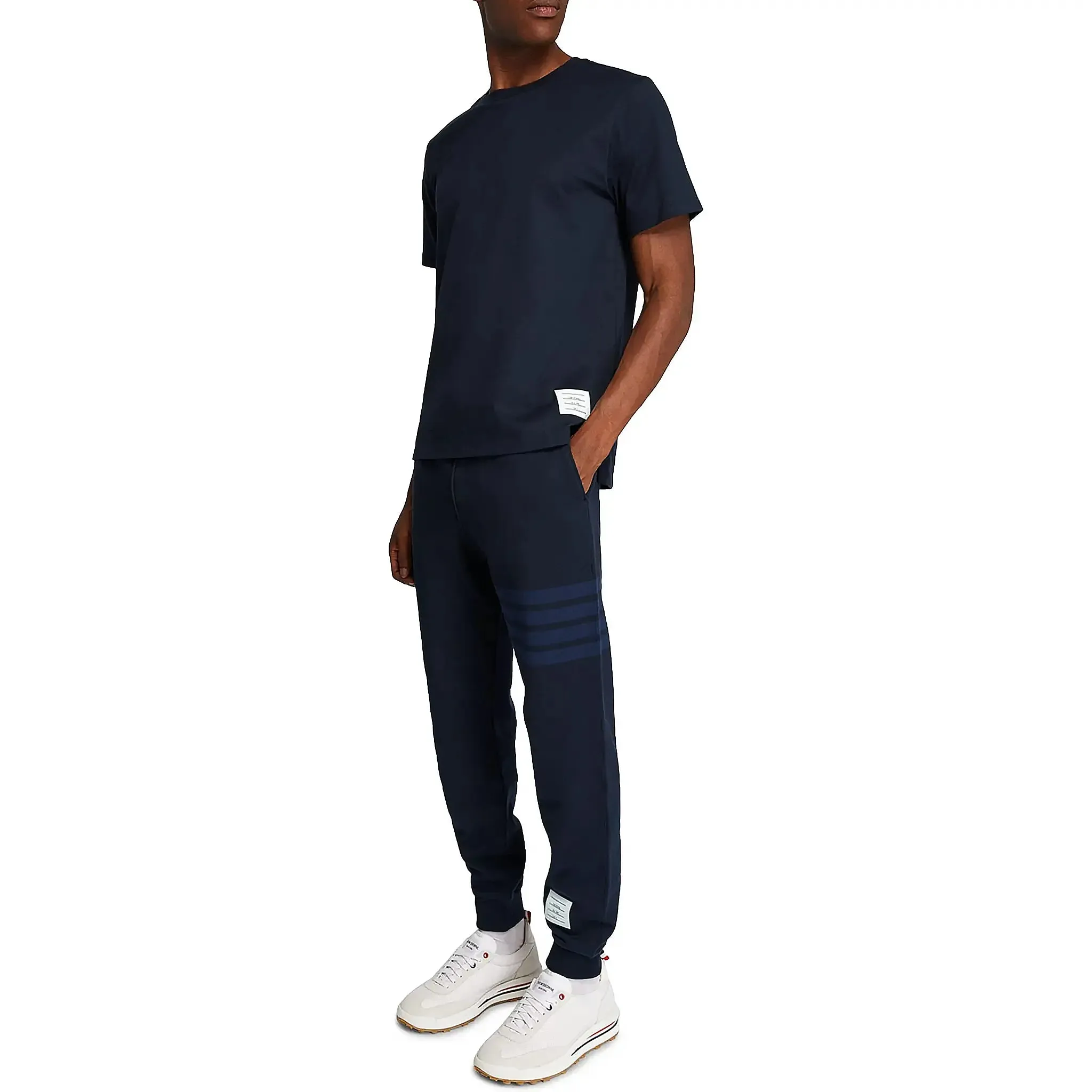 Thom Browne Classic Loopback 4-Bar Blue Sweatpants