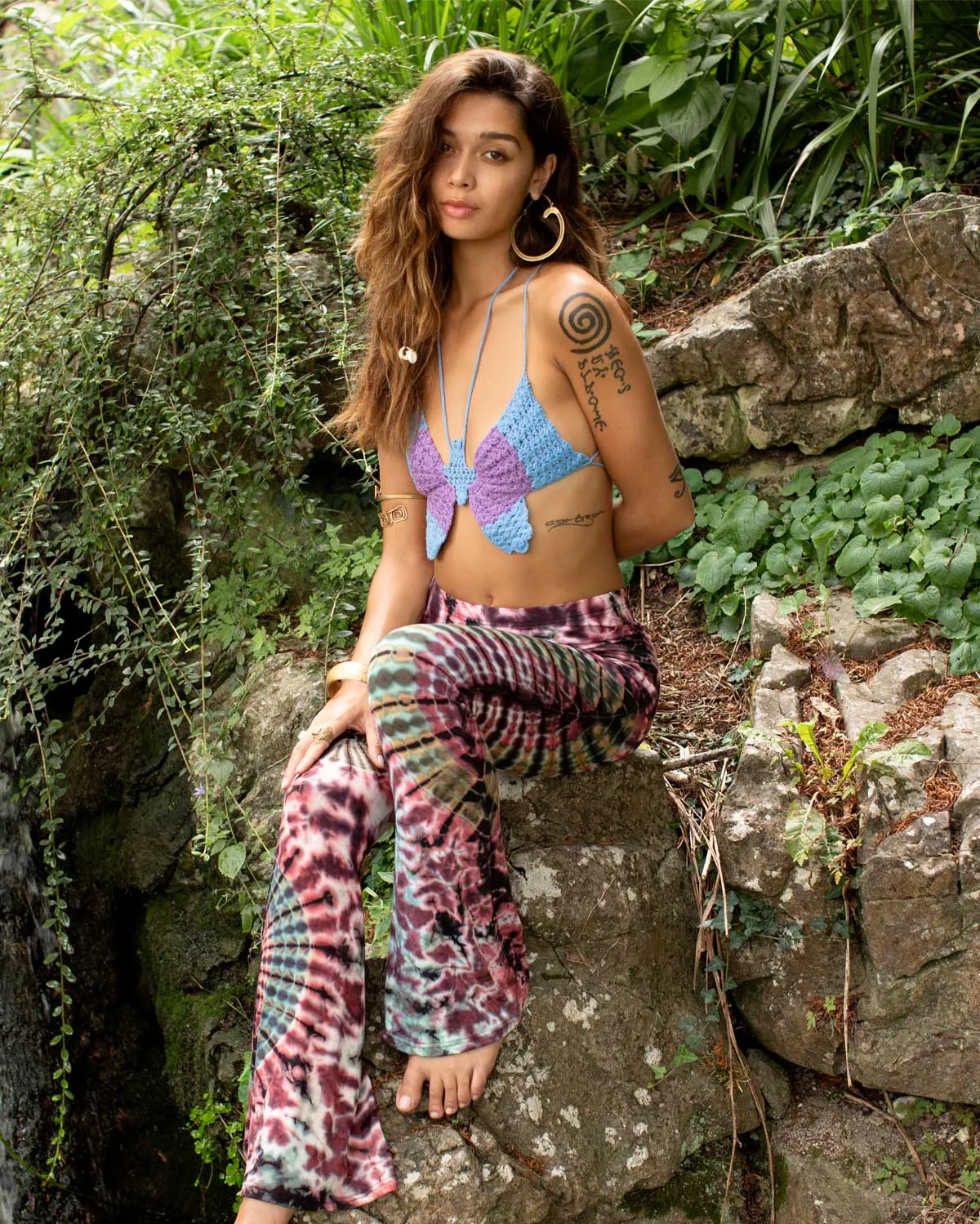 Tie Dye Flared Leggings Pink