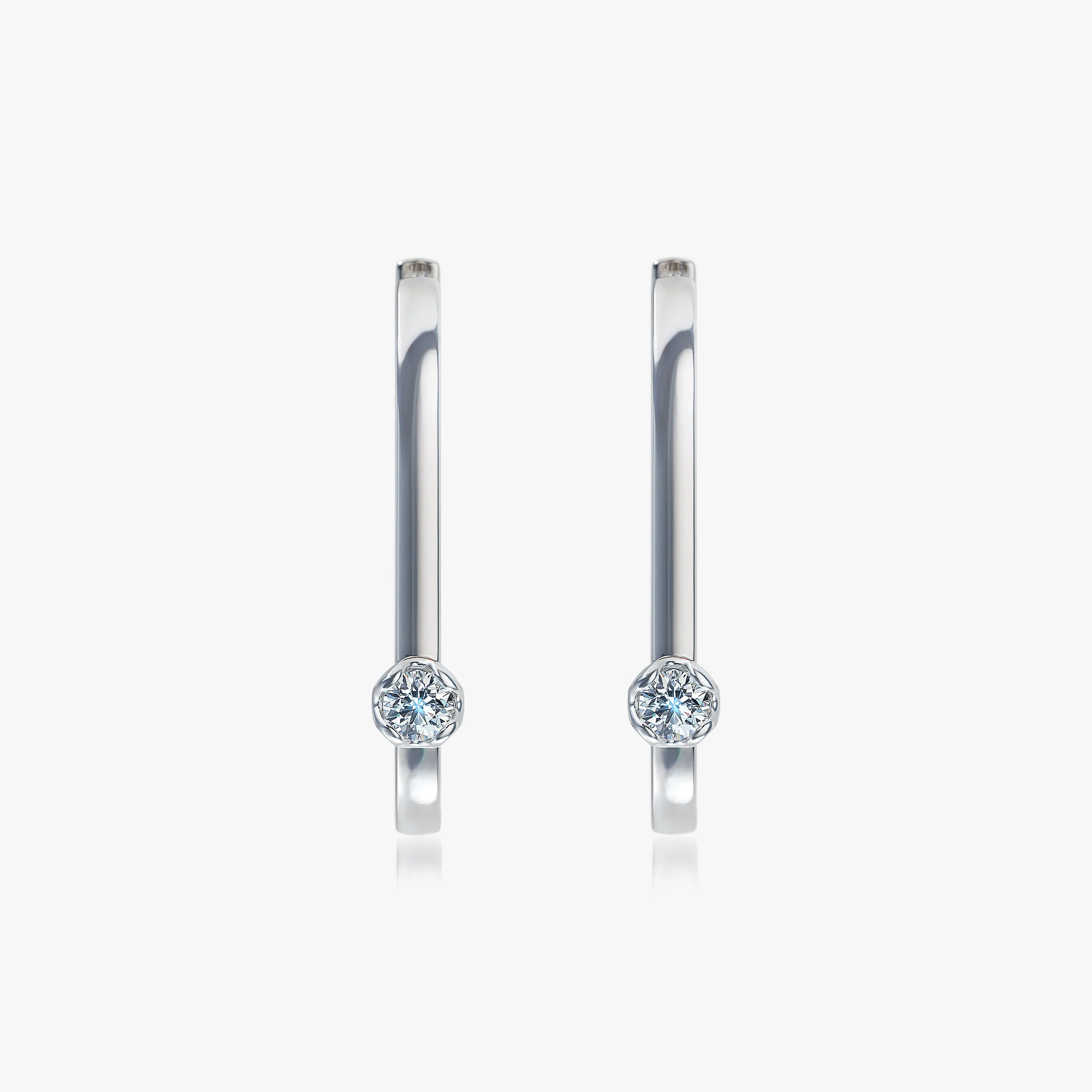 U-shaped Hoop Diamond Earrings