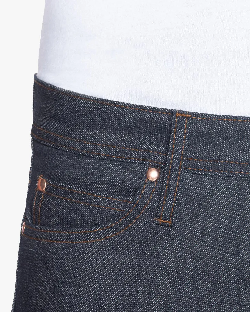 Unbranded UB401 Tight Fit Mens Jeans - 14.5oz Indigo Selvedge