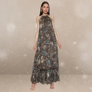 Valeria Ajrakh Maxi Dress | Free-Flowing | Glamorous Gaze | Sophisticated | Earthy